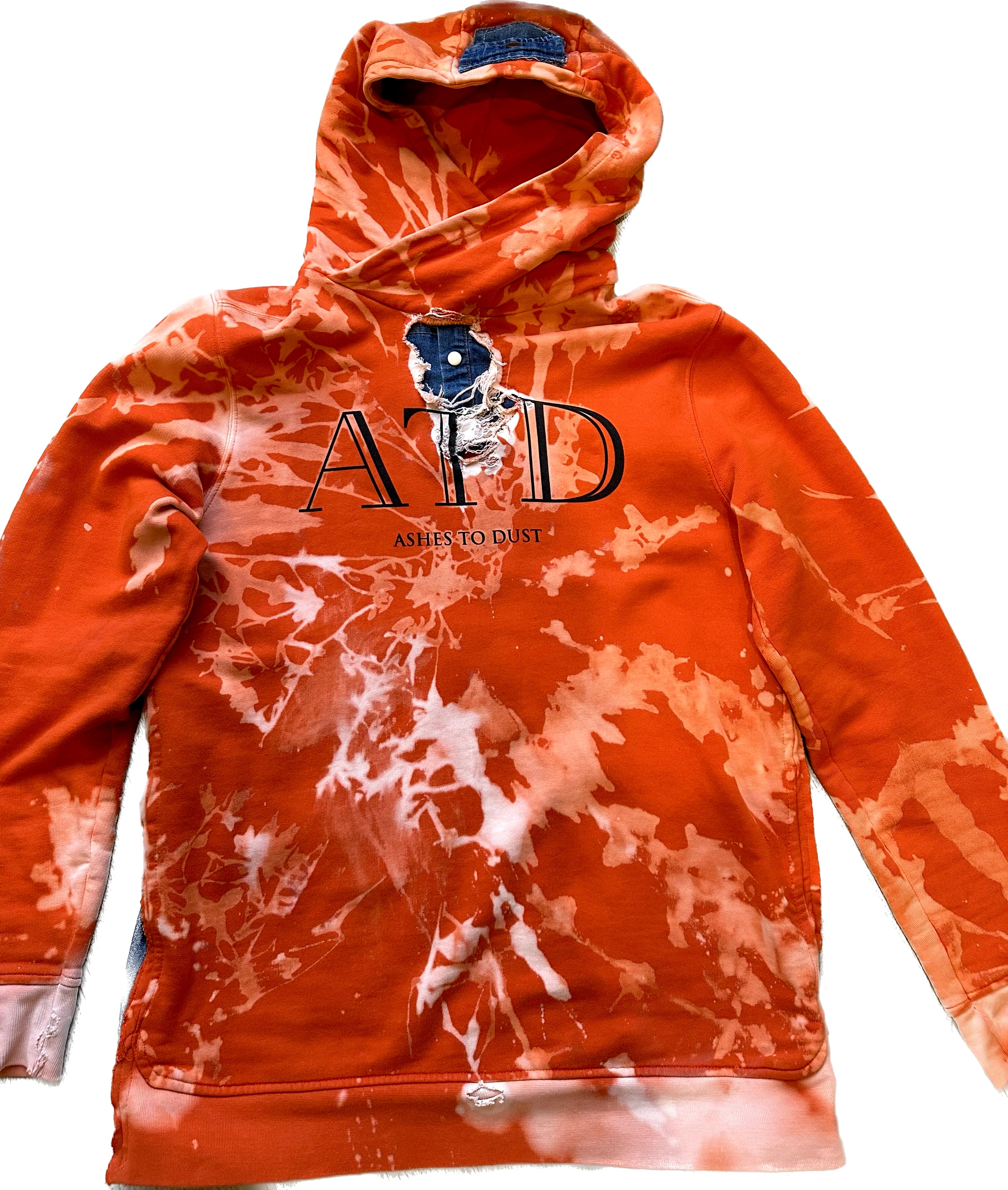 Orange kiss tie dye hoodie hot sale