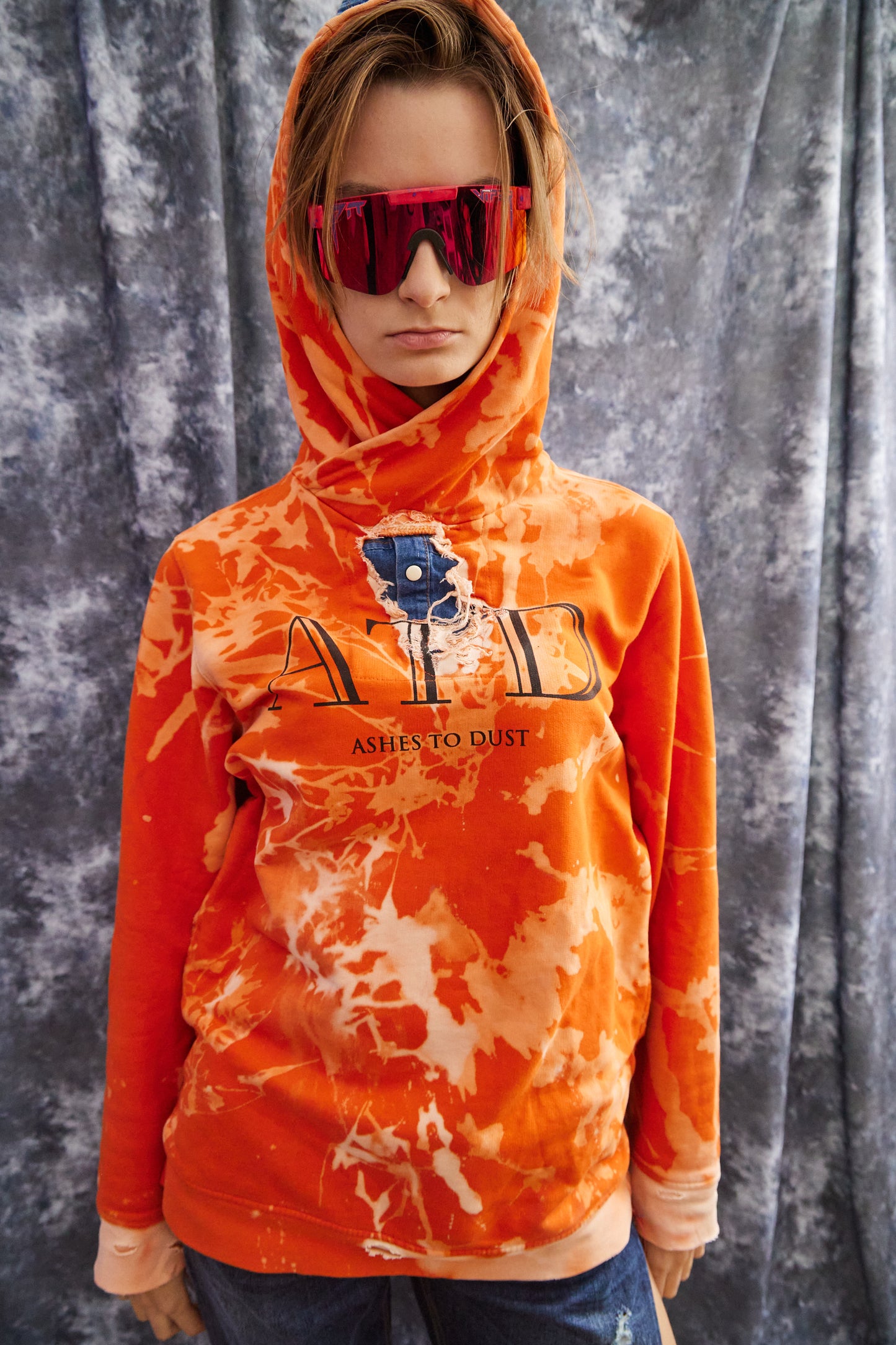 Orange tie dye hoodie