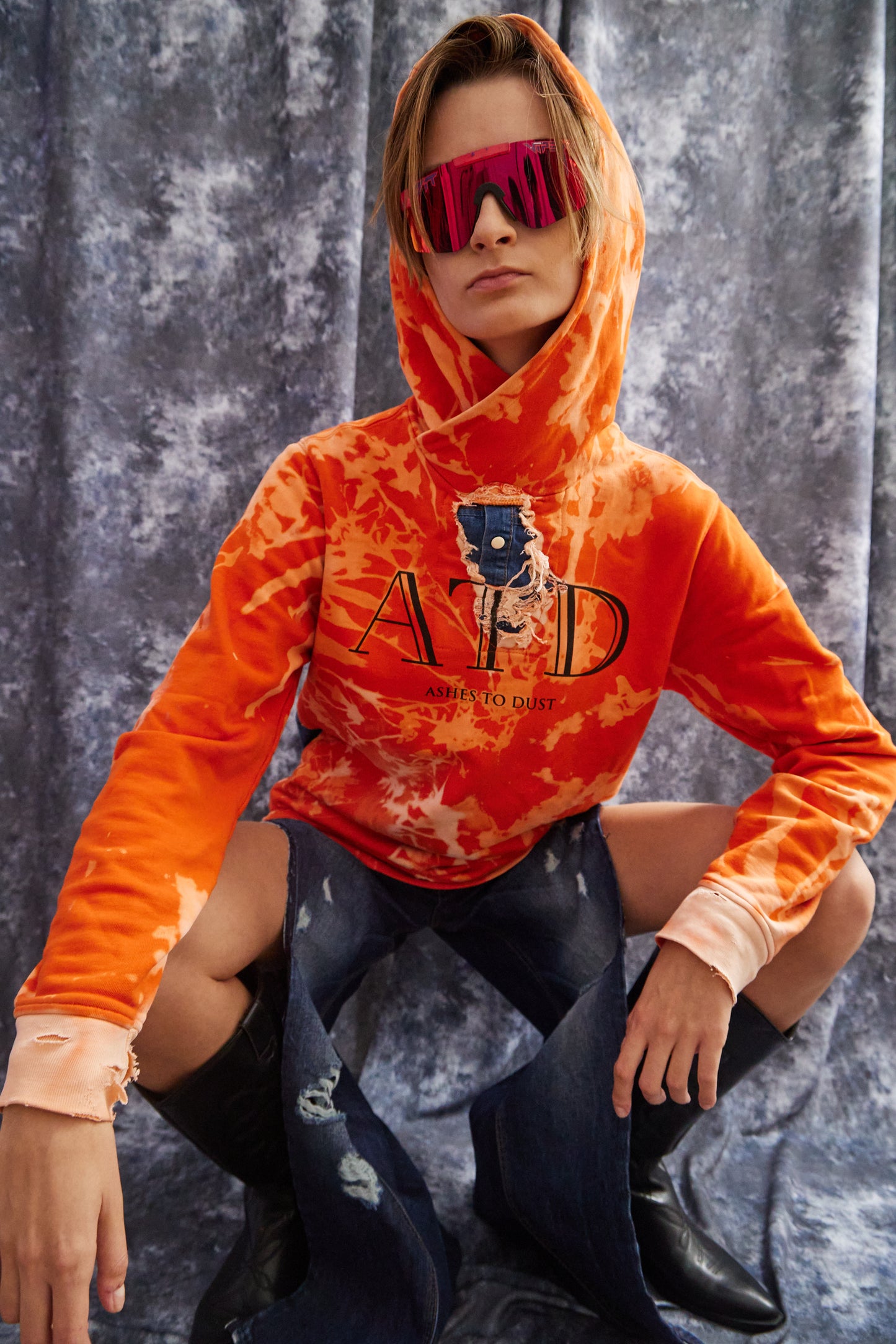 Orange tie dye hoodie